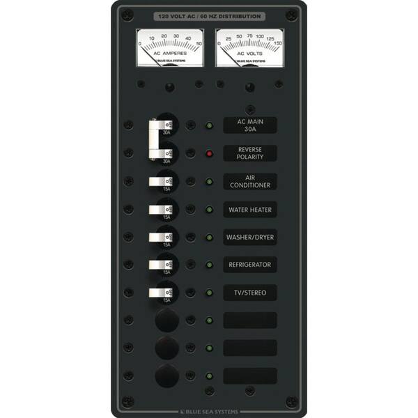 Blue Sea Systems / Marinco 8-Position Horizontal Circuit Breaker Panel – Water Resistant, Contura Switches