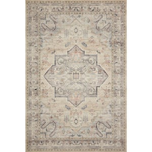Hathaway Multi/Ivory 9 ft. x 12 ft. Traditional Distressed Printed Area Rug