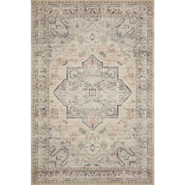 Hathaway Multi/Ivory 9 ft. x 12 ft. Traditional Distressed Printed Area Rug