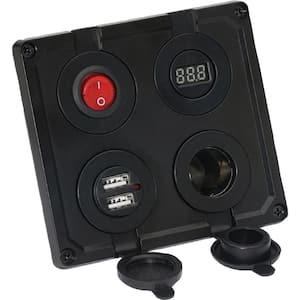 Blue Sea Systems Water-Resistant USB Accessory Panel, With 12V Socket, 2.1A  Dual USB Charger 4363 - The Home Depot