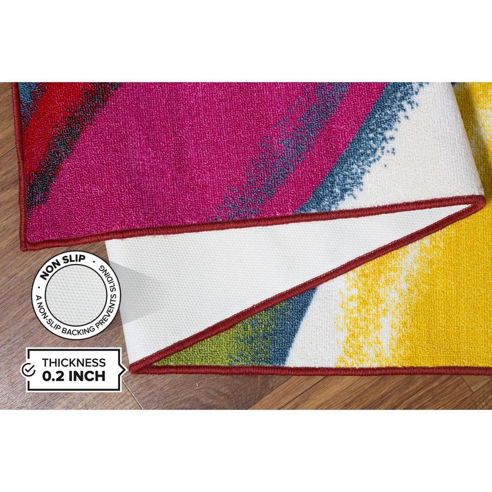 Vibrant Multicolor Abstract Tufted Washable Area Rug