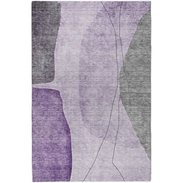 Dream Shag Premium Machine Washable Abstract ADS696 Purple 9 ft. x 12 ft. Area Rug