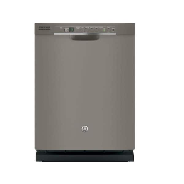 GE Front Control Dishwasher in Slate with Hybrid Stainless Steel Tub and Steam Prewash, Fingerprint Resistant