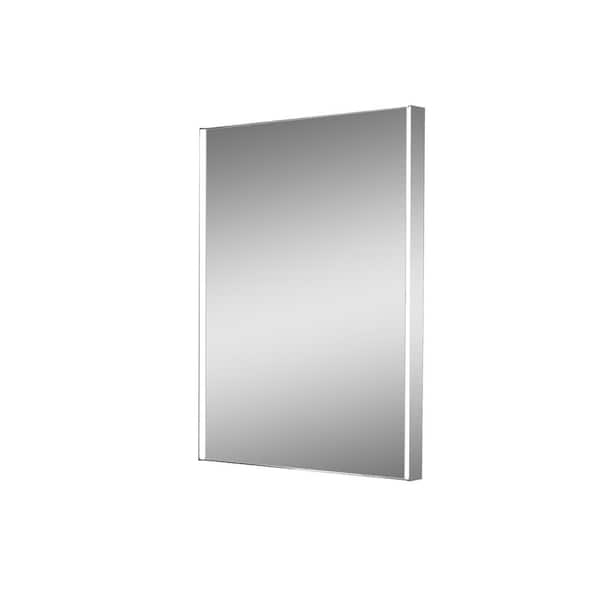 LTL Home Products Zip 24 in. W x 32 in. H Lighted Impressions Frameless LED Wall Mirror in Aluminum