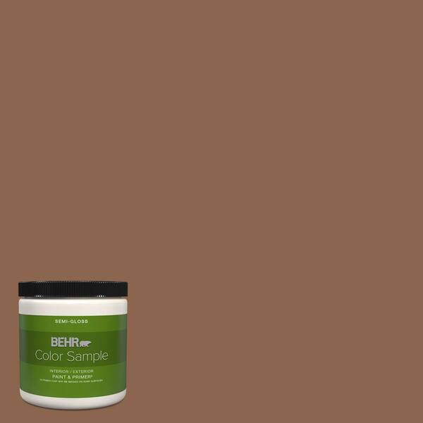 BEHR PREMIUM PLUS 8 oz. #MQ2-01 Burnished Brandy Semi-Gloss Interior ...