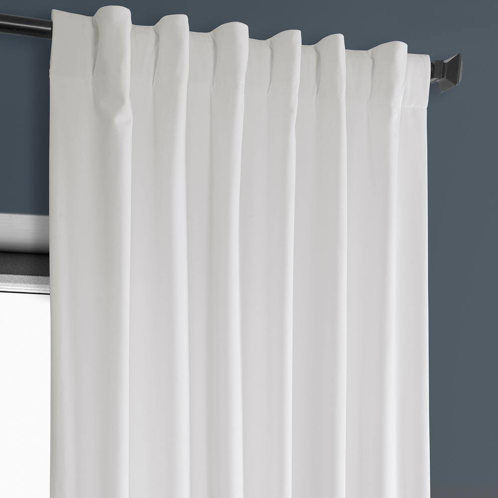 Pillow White Velvet Room-Darkening 120" Curtain Panel