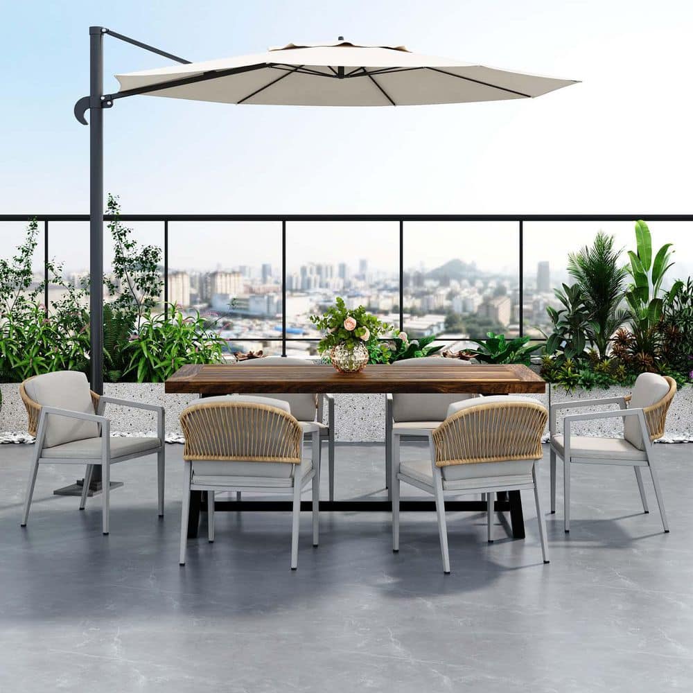 Outdoor Wicker Woven Dining Chair with Cushion, Patio Lounge Chairs, Outdoo