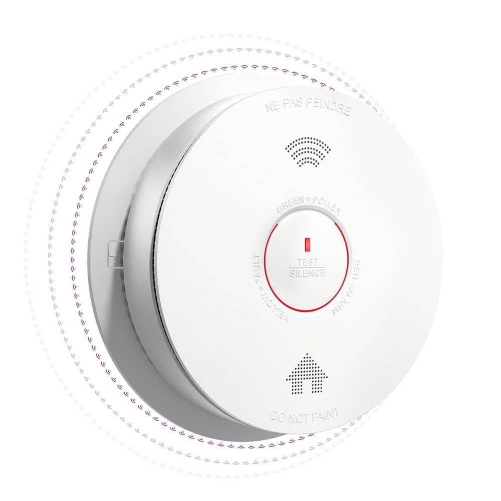 10-Year Battery Powered Wireless Interconnected Smoke and Carbon Monoxide Detector with Voice Alarm(1-Pack)