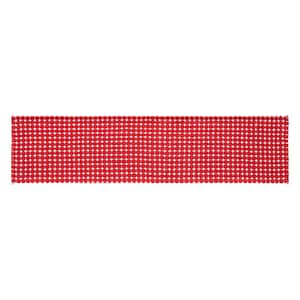 Gallen 12 in. W x 48 in. L Red Ivory Cross Stitch Cotton Polyester Table Runner