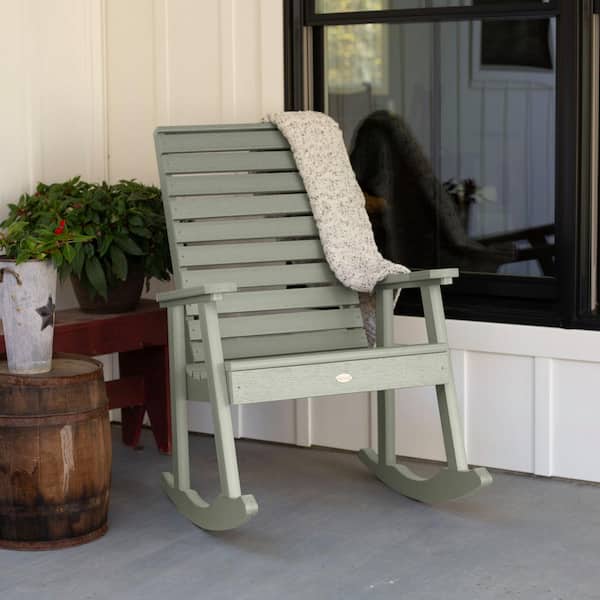 Highwood Weatherly Eucalyptus Recycled Plastic Outdoor Rocking Chair