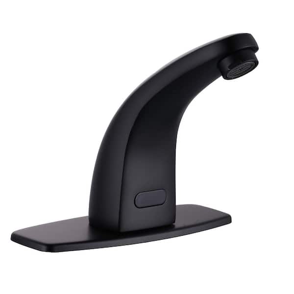 ARCORA DC Powered 4 Centerset Touchless Single Hole Bathroom Faucet in Matte Black
