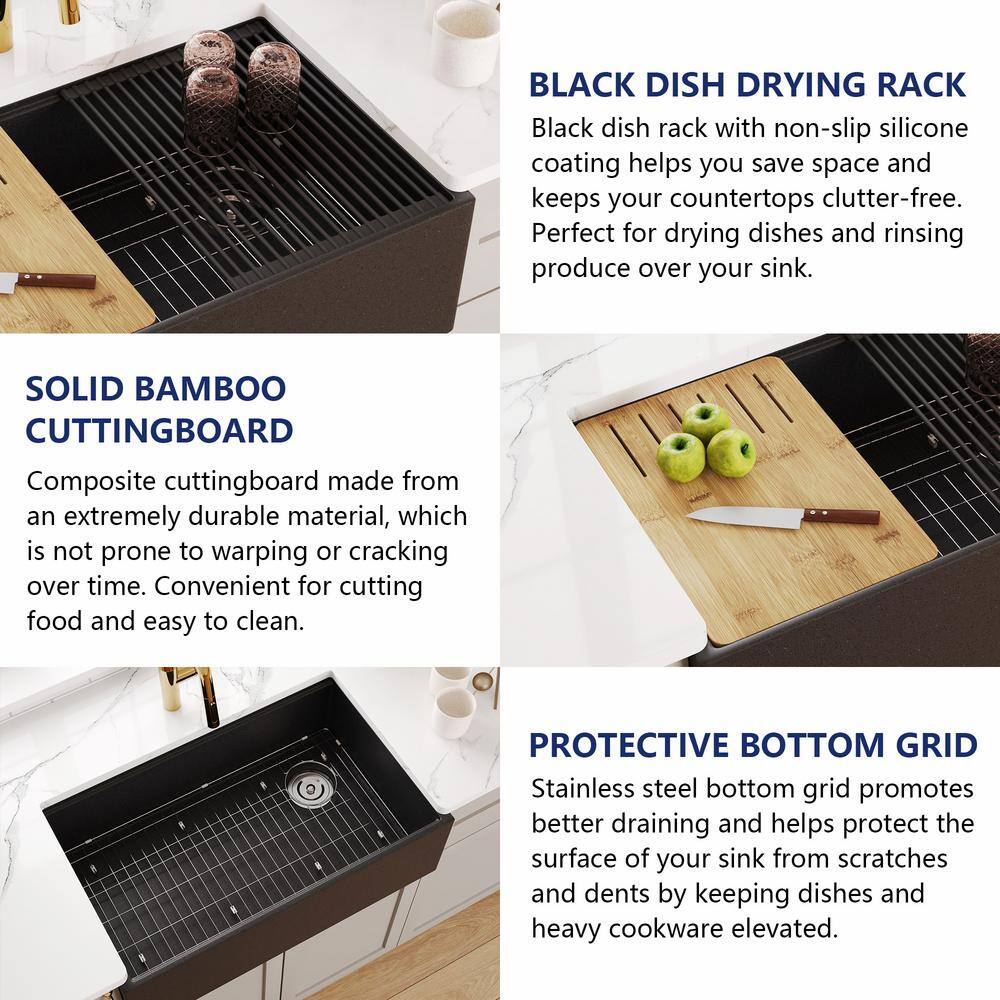 30-Inch Dark Brown Stainless Steel Farmhouse Drop-In Sink