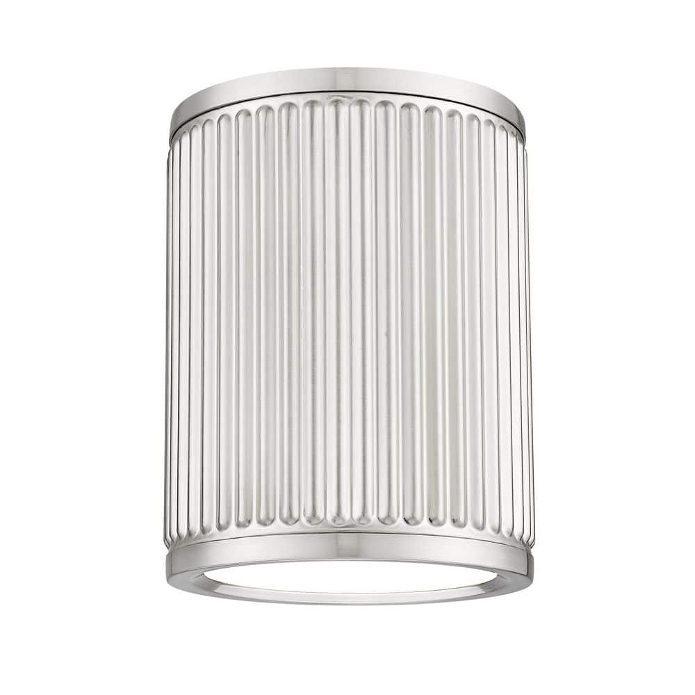 Stari 6.25 in. Brushed Nickel Integrated LED 1 Light Flush Mount with Frost
