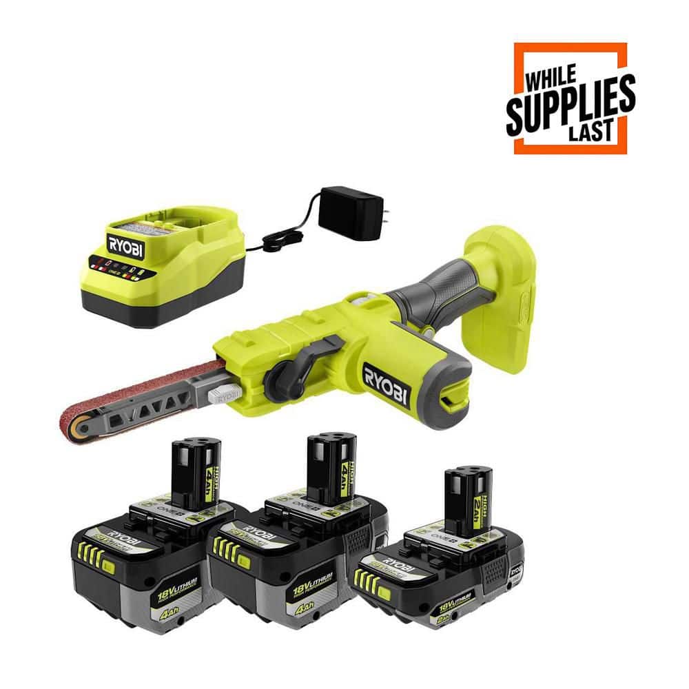 RYOBI ONE+ 18V Cordless 1/2 in. x 18 in. File Sander Kit with (2