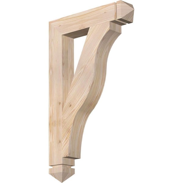 Ekena Millwork 3.5 in. x 32 in. x 20 in. Douglas Fir Funston Arts and Crafts Smooth Bracket