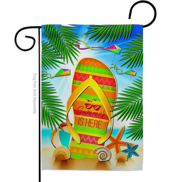 Breeze Decor 13 In X 18 5 In Summer Flip Flop Fun In The Sun Garden Flag 2 Sided Decorative Vertical Flags Hdg Bo The Home Depot