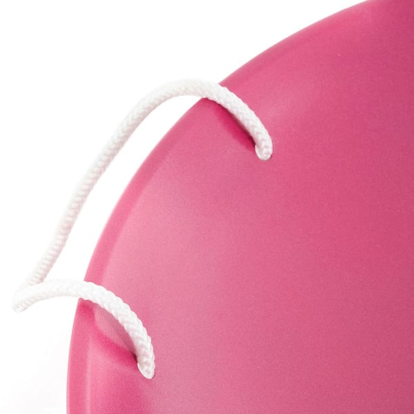 ProDisc 26 in. Metal Saucer Sled with Rope Handles, Pink (2-Pack)