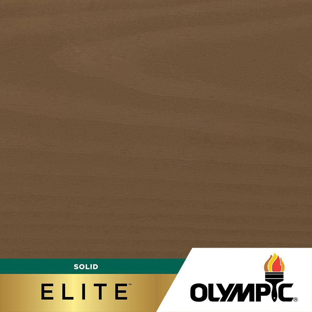 Olympic Elite 1 gal. Smoky Suede SC-1077 Solid Advanced Exterior Stain ...