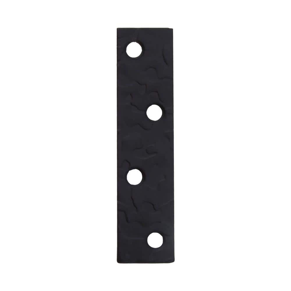 Everbilt 3 in. Black Hammered Mending Plate (4-Pack), Hammered Black