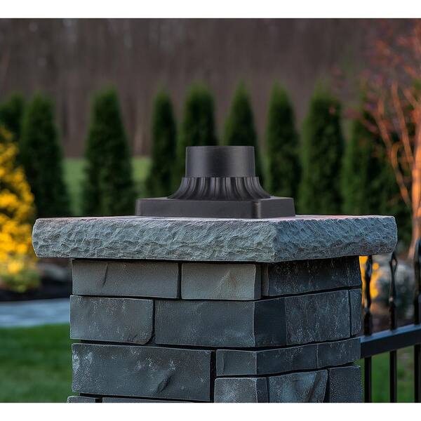 Bel Air Lighting Canby 5.5 in. Rust Square Pier Mount Base for 3 inch Post Top Mounts