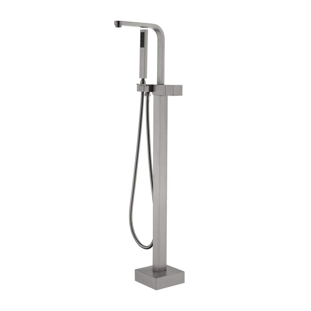 Brida 1-Handle Freestanding Floor Mount Tub Faucet with Hand Shower in Brushed Nickel -  Miscool, TFSMDHD10Y10BN