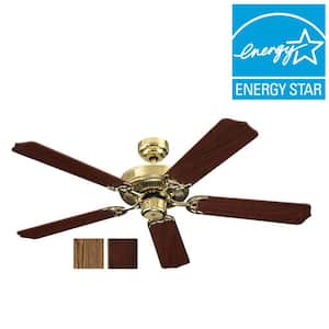 Quality Max 52 in. Polished Brass Indoor Ceiling Fan