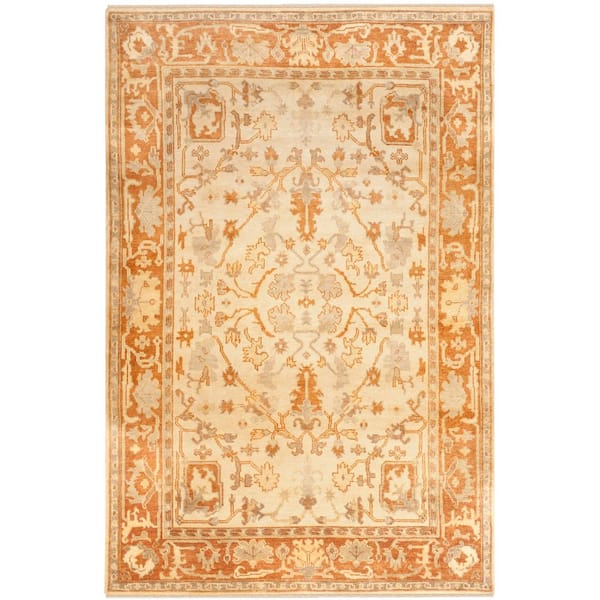 Oushak 6 ft. x 9 ft. Ivory/Rust Oriental Area Rug