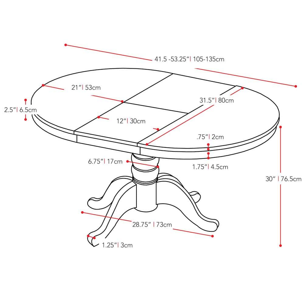 Transitional Round White Wood Extendable Dining Table