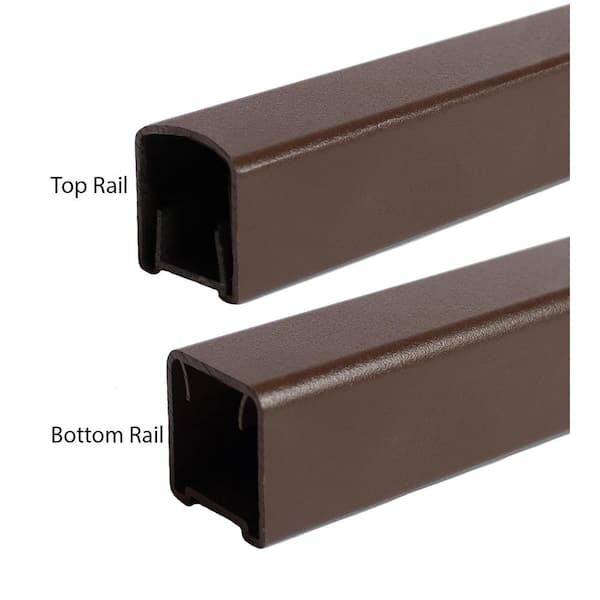 Contemporary 6 ft. x 36 in. Brown Fine Textured Aluminum Level Rail Kit
