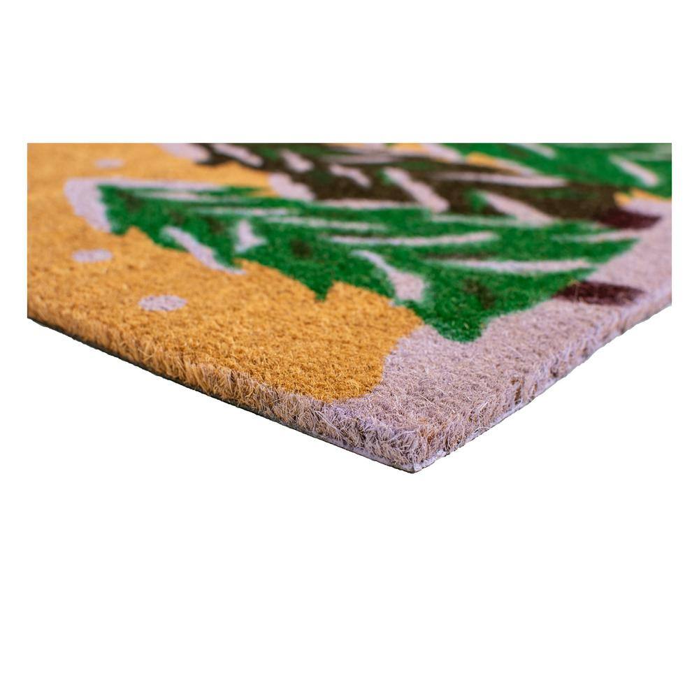 Winter Wonderland Coir Christmas Tree Outdoor Doormat 24" x 36"