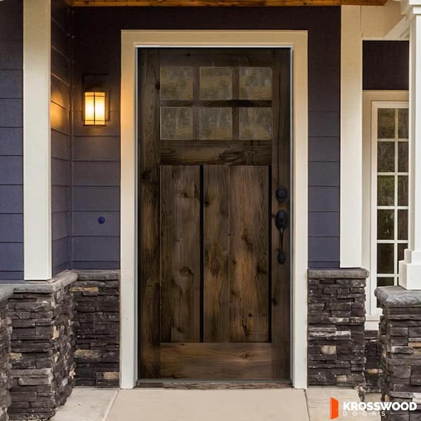 Krosswood Doors 32in.x80in. KnottyAlder LH 6-Lite Clear Glass