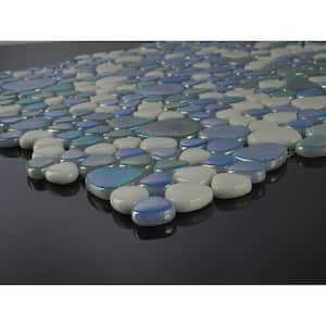 Glass Tile Love At First SightMulticolor Pebble Mosaic Glossy Glass Wall Tile