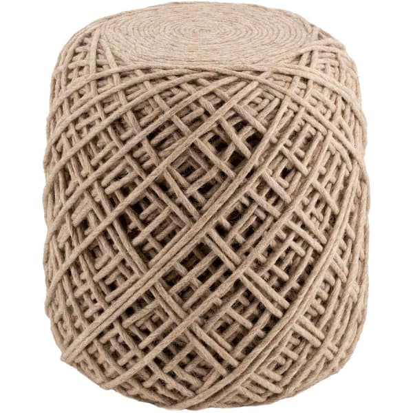 Livabliss Nomiki Wheat Accent Pouf