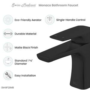 Monaco Single-Handle Single-Hole Bathroom Faucet in Matte Black