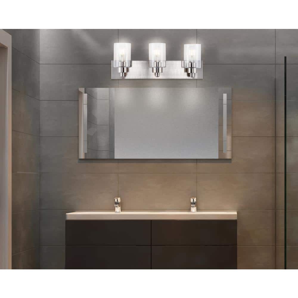 Irving 22" Nickel 3-Light Cylinder Vanity Light