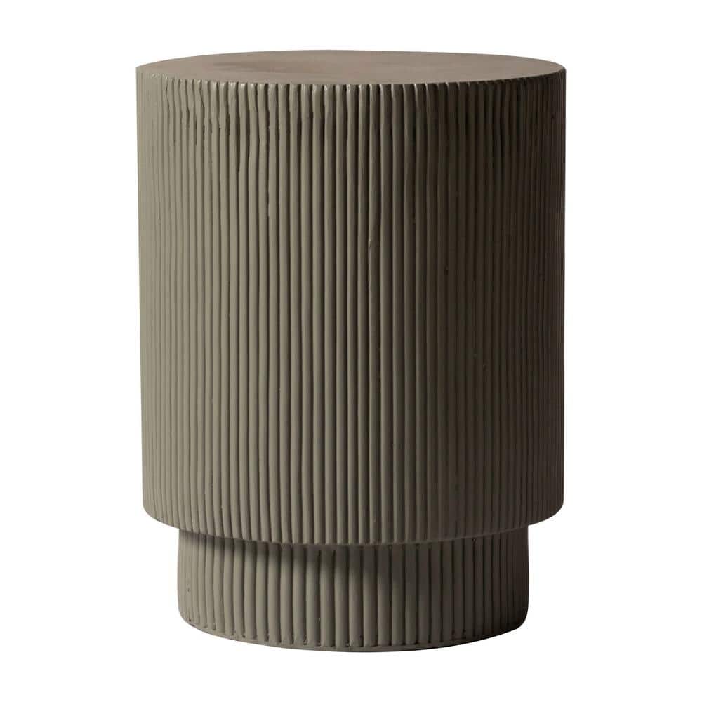 Modern Round Side Table Assembled Fiberstone Accent Table for Indoor and Outdoor Eden Series  (See the picture for the color)