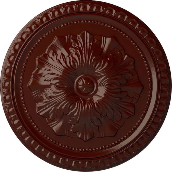 Ekena Millwork 18" x 1-3/8" Richmond Urethane Ceiling Medallion (Fits Canopies upto 2-5/8"), Brushed Mahogany