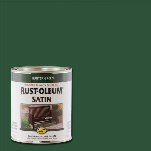 Rust-Oleum Stops Rust 1 qt. Protective Enamel Satin Hunter Green Interior/Exterior Paint (2-Pack)