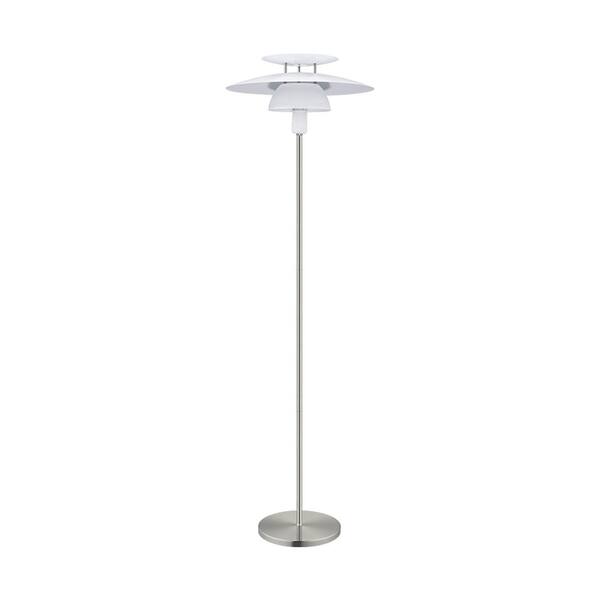 beschaving Specialiteit Scepticisme Eglo Brenda 57 in. Satin Nickel Floor Lamp with White Metal Shade 98389A -  The Home Depot