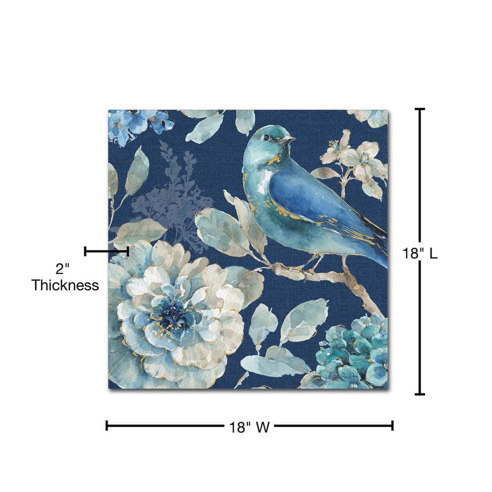 Indigold XXIII Blue and Gold Bird Canvas Art
