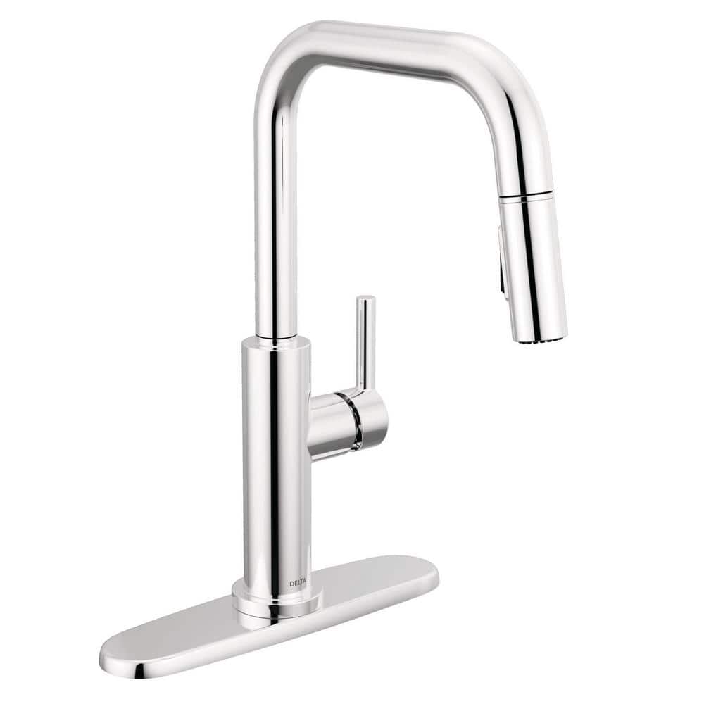 Chrome Single Handle Pull-Down Kitchen Faucet with Magnetic Docking