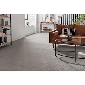 Brasswick  - Meandering - Gray 24 oz. Polyester Pattern Installed Carpet