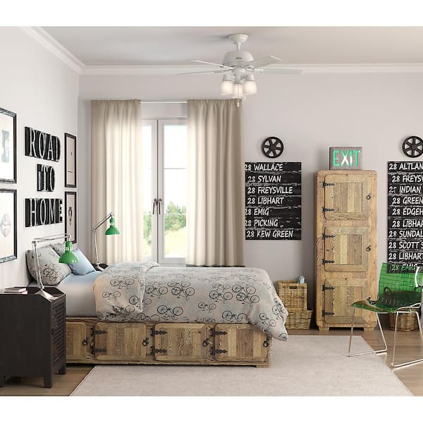 Hunter Donegan 44 in. LED 3-Light Indoor Fresh White Ceiling Fan