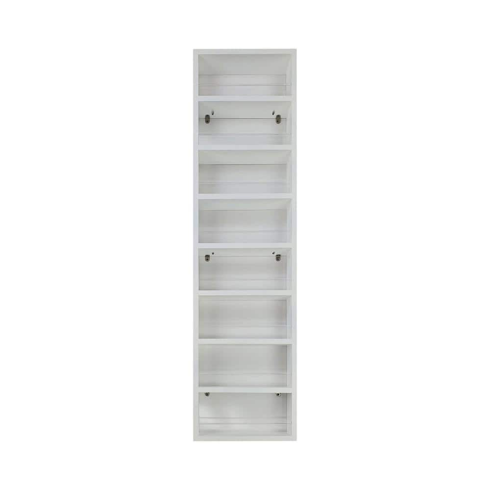 WG Wood Products 3.5 in. x 14 in. x 55 in. Cityscape White Enamel Wood Spice Rack