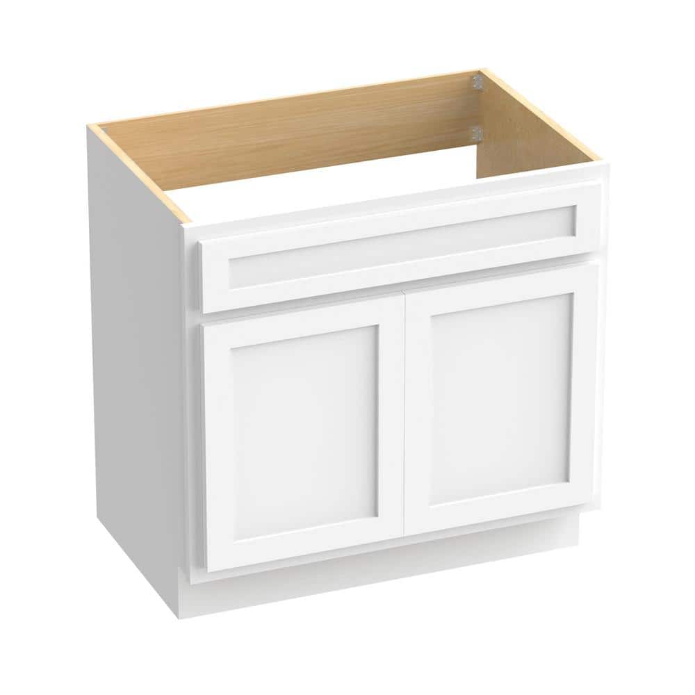 White Birchwood 36" Vanity Cabinet with Soft-Closing Doors