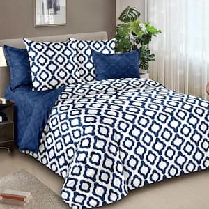 All Season Bedding 3 Piece Blue Polyester Queen Size Ultra Soft Elegant Bedding Comforters Set