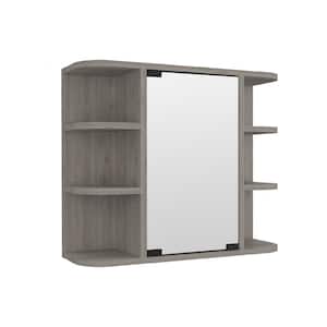23.6 in. W x 19.6 in. H Light Gray Rectangular Wall Surface Mount Bathroom Storage Medicine Cabinet with Mirror
