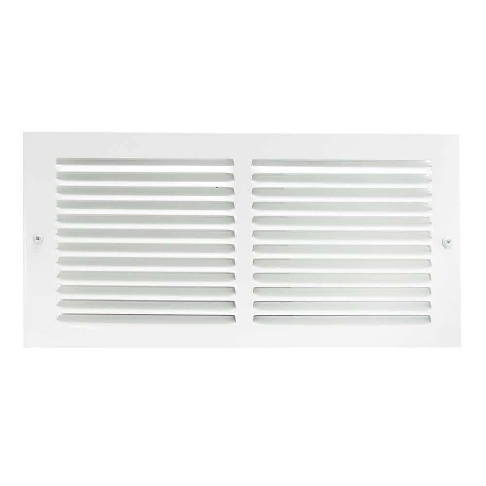 EZ-FLO 14 in. x 6 in. Steel Return Air Grille, White 61628 - The Home Depot