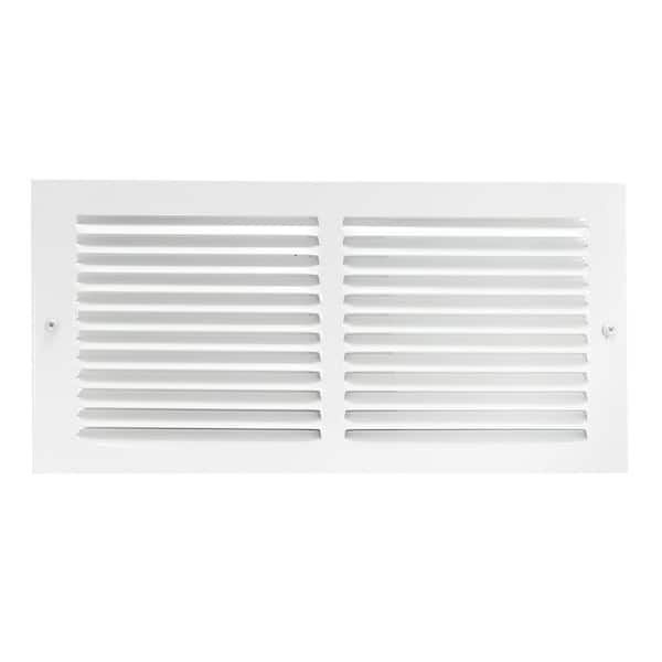 14 in. x 6 in. Steel Return Air Grille, White