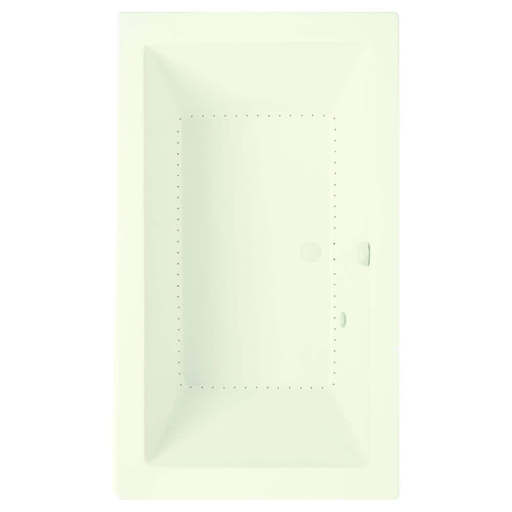 Serenity 22 in. to 60 in. Rectangular Bathtub with Center Drain in Acrylic Drop-In Drift Bath and Chromotherapy Biscuit price history on PriceWatchPro